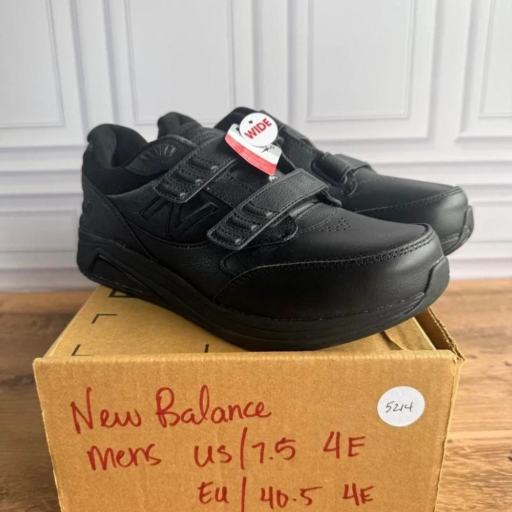 New Balance 574 black trainers, Size US 7.5 4E wide